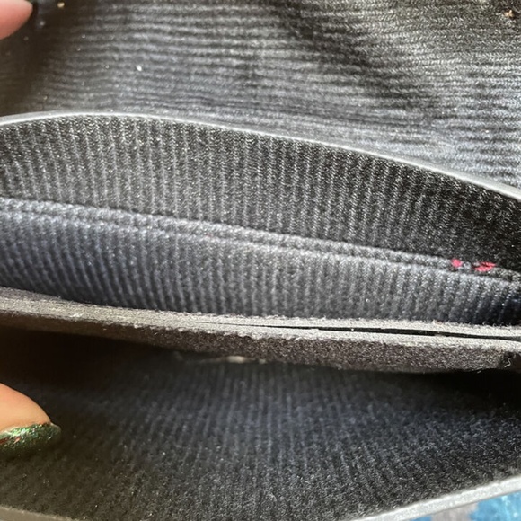 Small Burgundy Red Crossbody Purse Gold Studded Flap Closure - NR - Picture 4 of 4